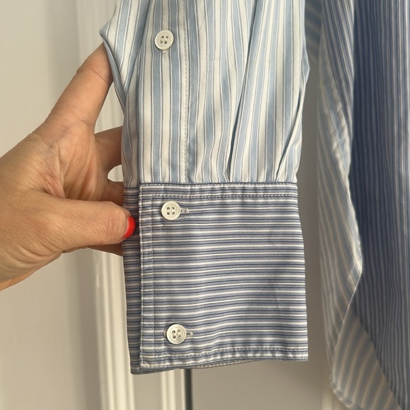 Sandro Striped Long Sleeve Button-Up Top - Picture 3 of 7